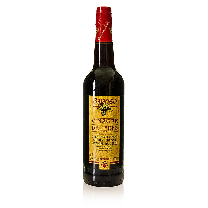 Flasche mit 750 ml Sherry-Essig, jung, 7% Säure, hergestellt in der Gegend um Jerez de la Frontera, ideal für Marinaden, Cocktails, Vinaigrettes oder Salate