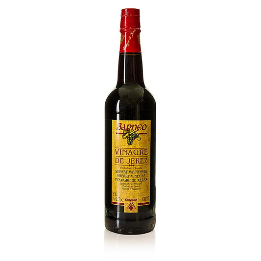 Flasche mit 750 ml Sherry-Essig, jung, 7% Säure, hergestellt in der Gegend um Jerez de la Frontera, ideal für Marinaden, Cocktails, Vinaigrettes oder Salate