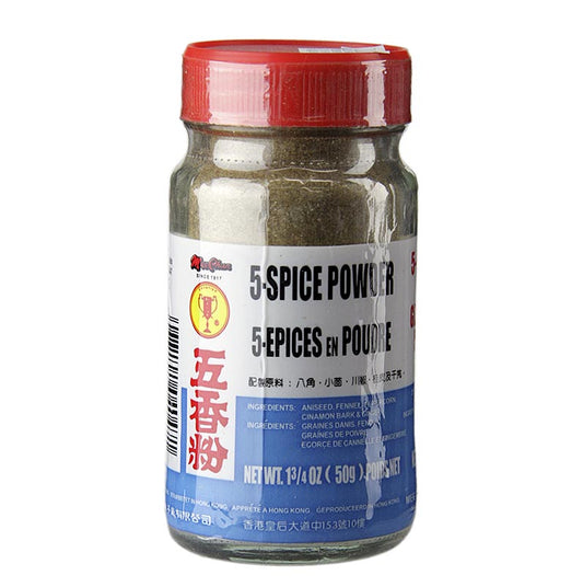 Gewürzmischung Five Spice Pulver mit Anis, Fenchel, Pfeffer, Ingwer und Zimt, ideal für asiatische Gerichte und Marinaden für Fleisch- und Geflügelgerichte