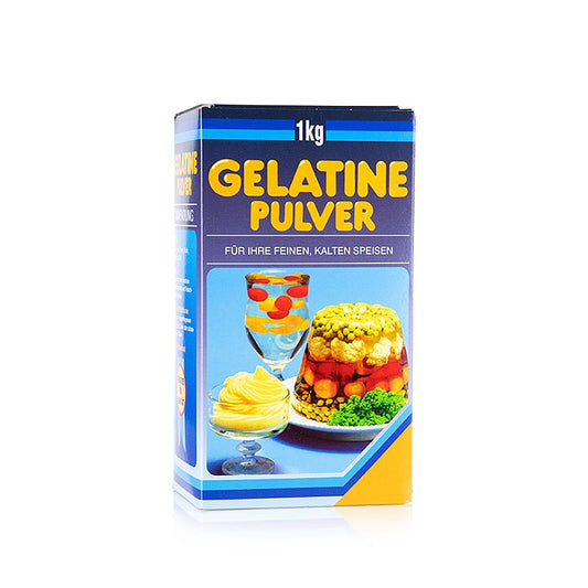 Gelatine Pulver, weiss, 160 Bloom, 1 kg - zum Herstellen von Sülze, Gelées und Cremespeisen geeignet Anleitung für die Verwendung des Pulvers