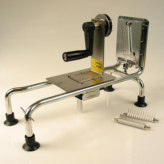 Gemüseschneider von Le Rouet aus robustem Edelstahl, mit 2 mm, 3 mm und 6 mm Klingen, ideal für perfekte Gemüsescheiben und Streifen, einfach zu reinigen und vielseitig einsetzbar