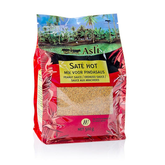Gewürzpaste Satay/Saté, heiß, 500 g, ideal für Geflügel, Fleisch und Gemüse, auch als Grillmarinade geeignet Dosierung: 1:1 mit kochendem Wasser vermengen und aufkochen