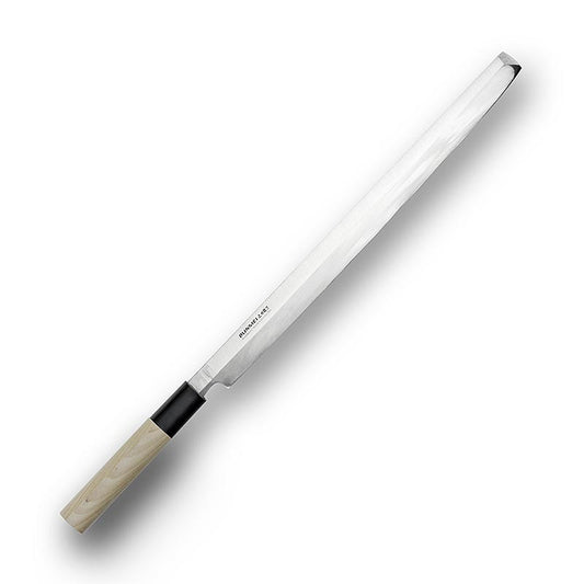 Hochwertiges Global Bunmei 1803-300 Tako Sashimi Messer mit 30 cm Klinge aus Edelstahl und elegantem Honoki-Holzgriff Perfekt für die Zubereitung von frischem Sashimi und Sushi