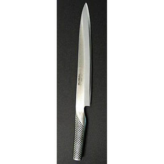 Global G-11 Fischmesser, 25cm, Yanagi-Sashimi-Schliff, aus Molybdän-Vanadium Stahl, perfekte Balance, geeignet zum Portionieren und Schneiden von Fischstücken