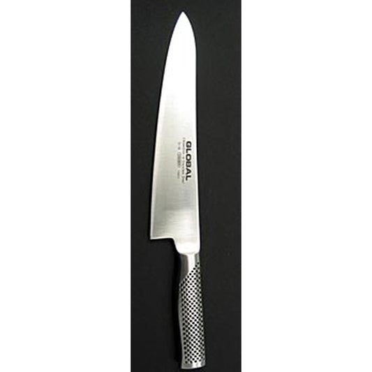 Global G-16 Universal Kochmesser, 24cm, 1 St - ideal zum Schneiden von mittleren Gemüsearten, leicht, extrem scharf und mit gutem Design Geeignet für Rechts- und Linkshänder, aus Molybdän- Vanadium Stahl gefertigt, Griffe aus Edelstahl