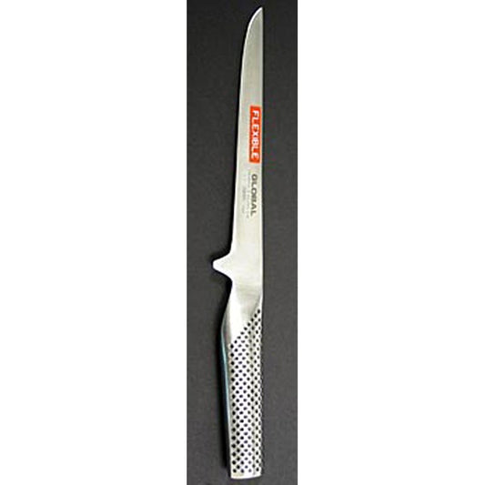 Global G-21 Ausbeinmesser, flexibel, 16cm, 1 St - Hochwertiges Ausbeinmesser aus Molybdän-Vanadium Stahl, leicht, scharf und langlebig, perfekt zum Auslösen von kleinem Geflügel, geeignet für Rechts- und Linkshänder