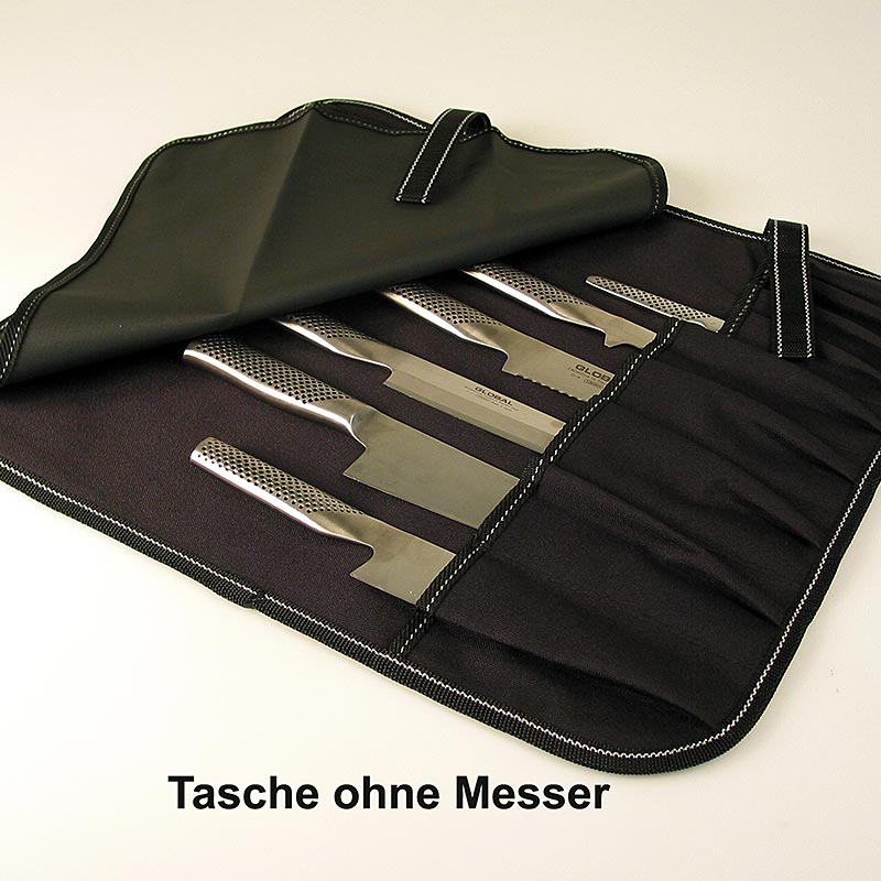 Nylon-Messertasche Global G-666/09 mit Platz für 9 Global-Messer und 1 Stahl - praktische Aufbewahrungslösung für Ihre hochwertigen Küchenwerkzeuge