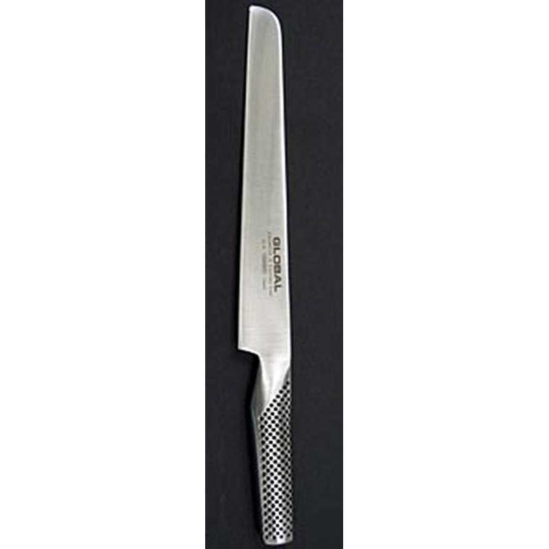 Global G-8 Roastbeef-/Schinkenmesser, 22cm, 1 St - Hochwertiges Messer zum Schneiden von Roastbeef und Schinken, aus Molybdän-Vanadium Stahl gefertigt, mit Edelstahlgriff und Sandkornfüllung für perfekte Balance