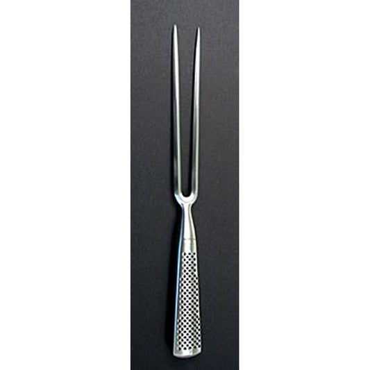 Global GF-24 Bratengabel, geschmiedet, gerade, 17cm, 1 St - Hochwertige Bratengabel aus der Global Messer Serie, ideal zum Wenden von Fleisch oder Herausnehmen von Bratenstücken Entwickelt für Profiköche, aus Molybdän-Vanadium Stahl und mit Edelstahlgriff für perfekte Balance Langlebig und pflegeleicht