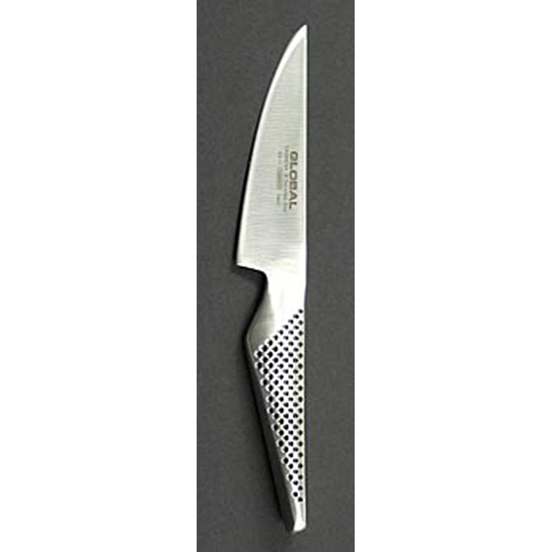 Global GS-1 Kurzes Putzmesser, für Gemüse etc, 11cm, 1 St - Hochwertiges, leichtes und extrem scharfes Messer aus Molybdän-Vanadium Stahl, geeignet zum Schneiden von Kernobst und Herauslösen des Gehäuses