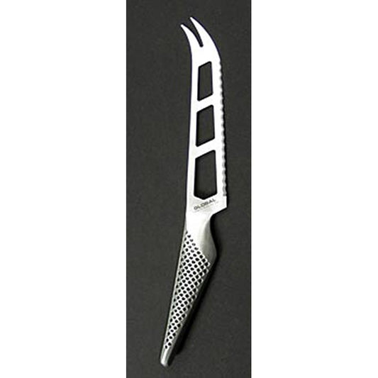 Das Global GS-10R Käsemesser, 14cm, 1 St, mit superscharfer Klinge aus Molybdän-Vanadium Stahl und Griffe aus Edelstahl, gefüllt mit Sandkörnern, für Rechts- und Linkshänder geeignet, ideal für alle Käsesorten