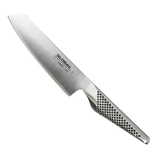 Global GS-5 Kleines Hack-/Chopmesser, 14cm, 1 St - Ideal zum Schneiden von kleinen Zwiebeln und Hacken von Petersilie, aus Molybdän-Vanadium Stahl und mit Edelstahlgriffen für perfekte Balance