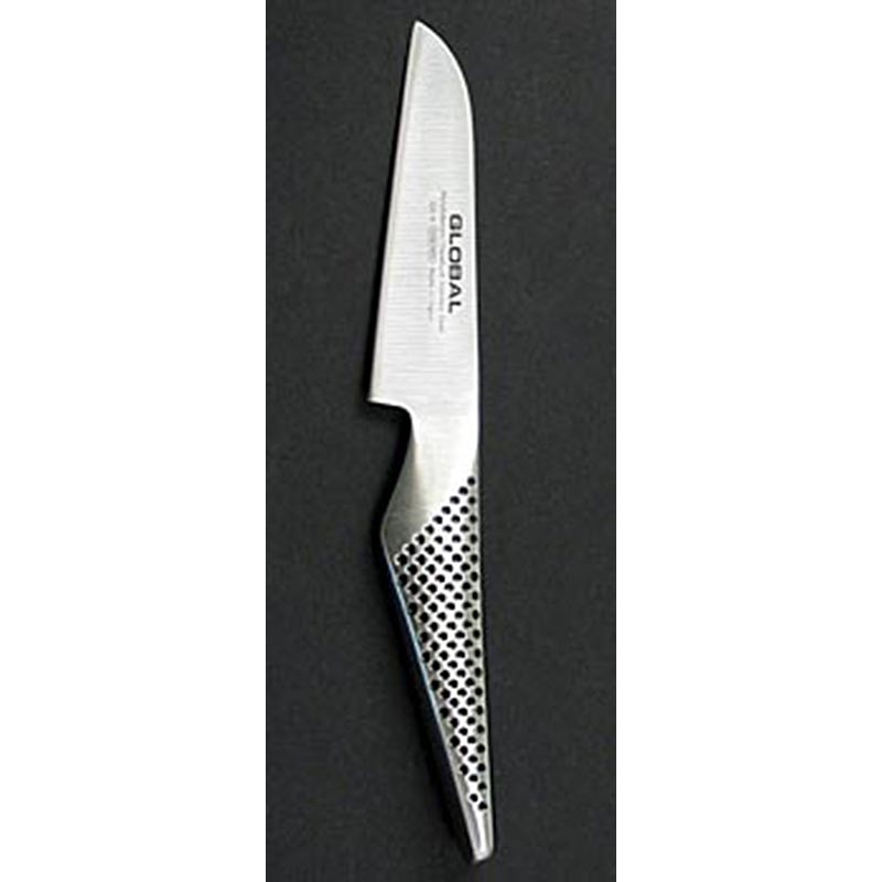 Global GS-6 Schälmesser, 10cm, 1 St - Leichtes, scharfes und langlebiges Küchenmesser aus Molybdän-Vanadium Stahl, perfekt für das Schneiden kleiner Obstsorten wie Erdbeeren und Aprikosen