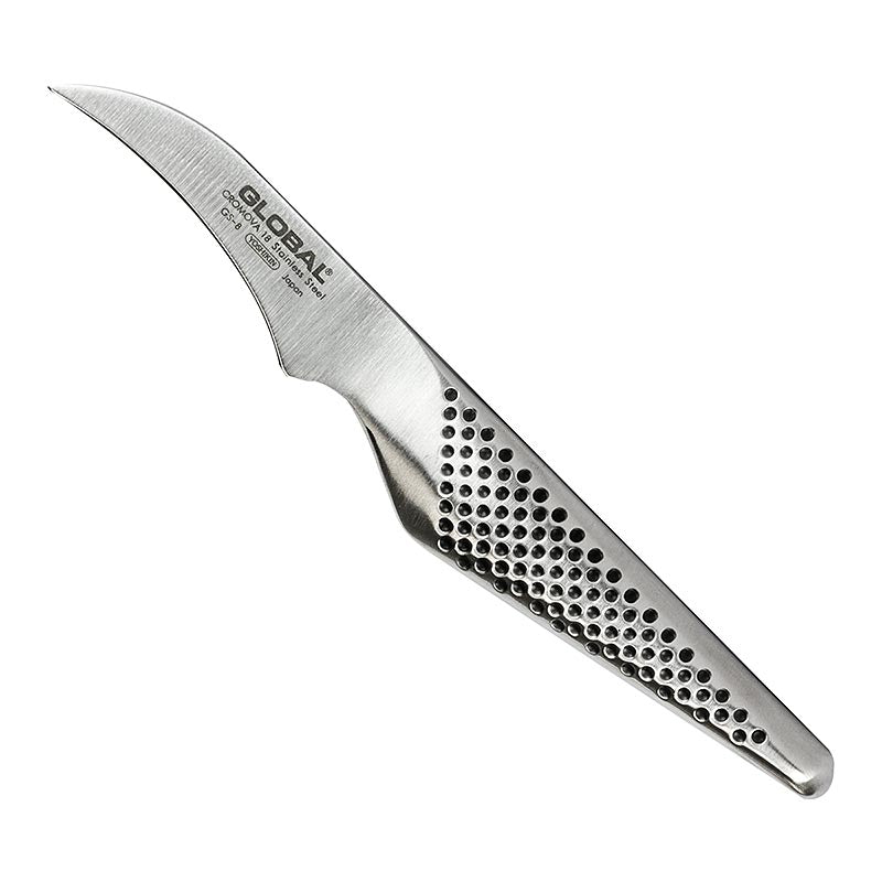 Global GS-8 Kleines Schälmesser, 7cm, 1 St - Hochwertiges, leichtes und extrem scharfes Schälmesser aus Molybdän-Vanadium Stahl mit Edelstahlgriff, geeignet zum Pellen von gekochten Kartoffeln und Enthäuten von Tomaten