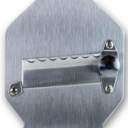 Trüffel-Hobel, Metall, gewellte Klinge, eckiger Kopf, breiter Holzgriff, 1 St
