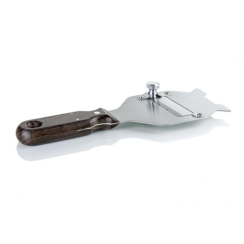 Rabot à truffes, métal, lame ondulée, tête carrée, large manche en bois, 1 pc