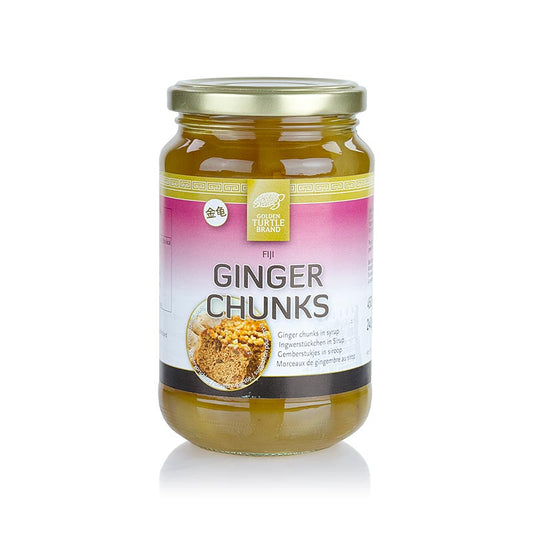 Ingwerwürfel in Sirup, 450 g - Kleingeschnittene Ingwerkugeln in süßem Sirup, ideal für herzhafte und süße Speisen