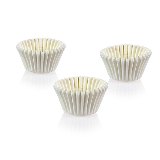 Papier Kapseln, weiß, Dekorkapseln für Pralinen, Petits-Fours, mit ø 20/33mm, 17mm hoch, 1000 St

