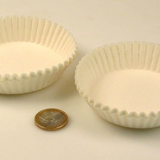 Dekorative Papier-Kapseln zum Anrichten von Pralinen, Petits-Fours und Gebäck Weiß, ø 70/77mm, 20mm hoch, 1000 Stück