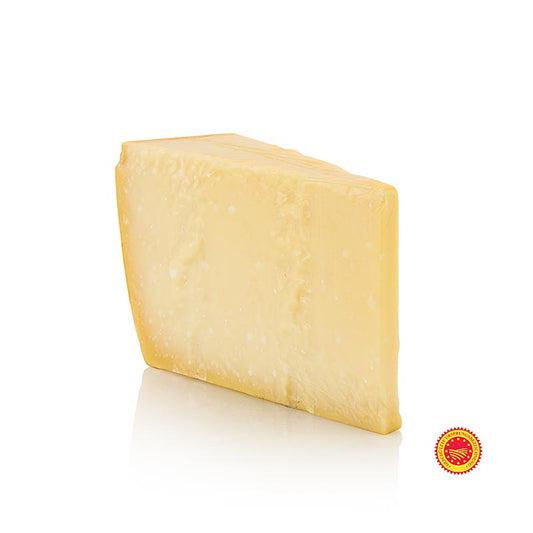 Parmesankäse - Parmigiano Reggiano DOP (gU), 1te Qualität, mind 24 Monate alt, ca1000 g - Hochwertiger italienischer Hartkäse aus Rohmilch, hergestellt in den traditionellen Provinzen mit intensivem Aroma und würzigem Geschmack, gereift für mindestens 24 Monate