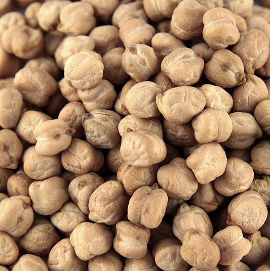 Getrocknete Kichererbsen in einer Verpackung von 1 kg, ideal für die Zubereitung von Frikadellen, Paste, Brotaufstrichen und als Ergänzung zu Salaten und Suppen