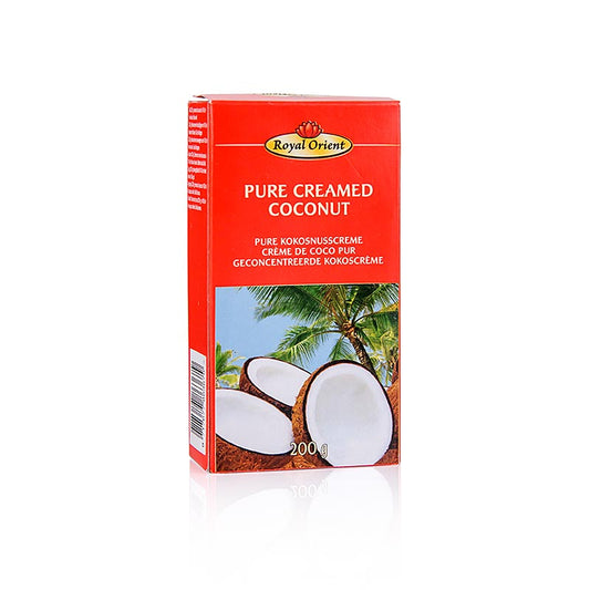 Kokoscreme-Block, 200 g - Vielseitige, zuckerfreie Kokoscreme für Saucen, asiatische Gerichte und Getränke