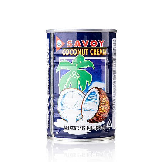 Kokoscreme-Sahne, Savoy, 400 ml - Grundlage für Saucen, Cocktails und Verfeinerung von asiatischen Gerichten, Suppen, Desserts und Eiscreme Cremig und dickflüssig