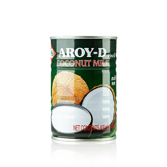 Kokosmilch, Aroy-D, 400 ml - Dickflüssige Grundlage für Saucen, Cocktails, Suppen und Desserts, bindet Saucen gut