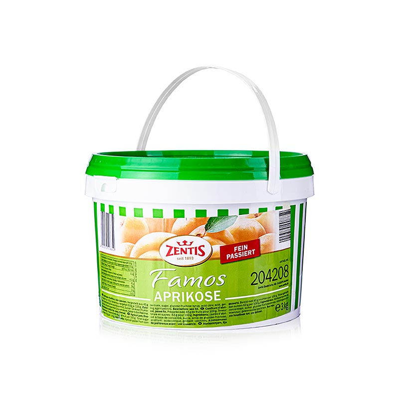 Aprikosen-Konfitüre, Zentis, 3 kg - Sonnengereifte Aprikosen für reichen, fruchtigen Geschmack Ideal für Desserts, Kuchen oder als pikante Beilage Feine Textur und cremiger Abgang Hochwertige Zutaten und traditionelle Zubereitungsmethoden Ein vielseitiges Produkt für Hobby- und Profiköche