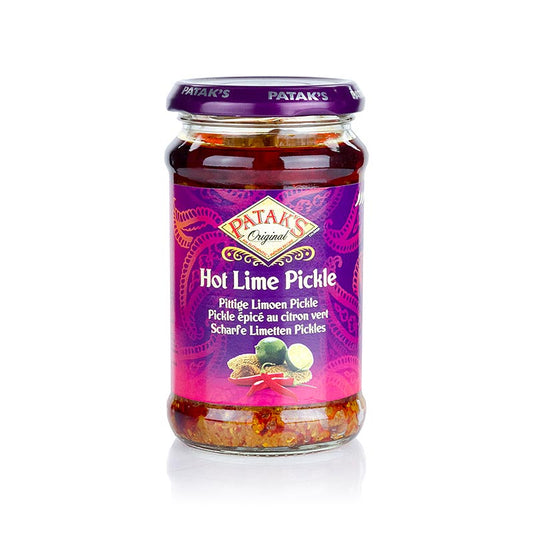 Scharfes Limetten Pickle von Patak´s, 283 g, traditionell indische Herstellung, scharfer Geschmack, perfekte Beilage zu indischen Gerichten, Salaten und als herzhafter Dip mit Joghurt