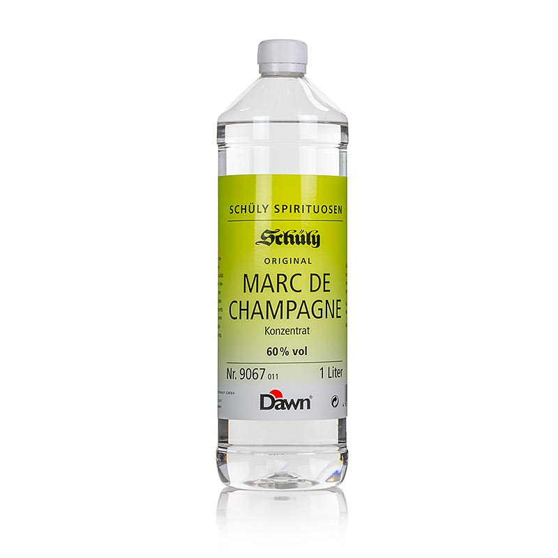 Flasche mit 1 Liter Schüly Marc de Champagne Konzentrat, 60% vol, hochwertiges Produkt