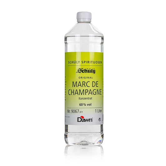 Flasche mit 1 Liter Schüly Marc de Champagne Konzentrat, 60% vol, hochwertiges Produkt