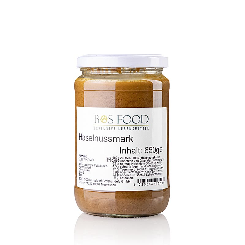 Püree aus 100% reinen Haselnüssen, ideal zum Aromatisieren von Kuchen und Eis, ohne Zusatzstoffe, 650 g