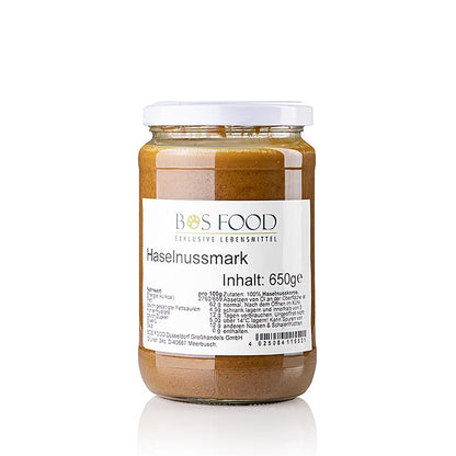 BOS FOOD Haselnuss-Mark, 100% Mark ohne Zusatzstoffe, 650 g