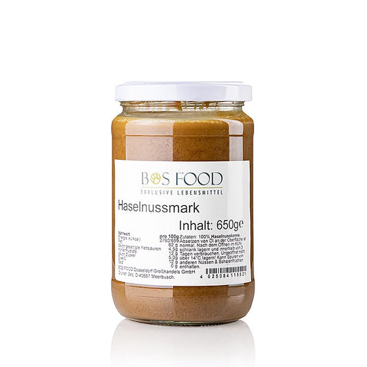 BOS FOOD Pasta di nocciole, 100% pasta senza additivi, 650 g