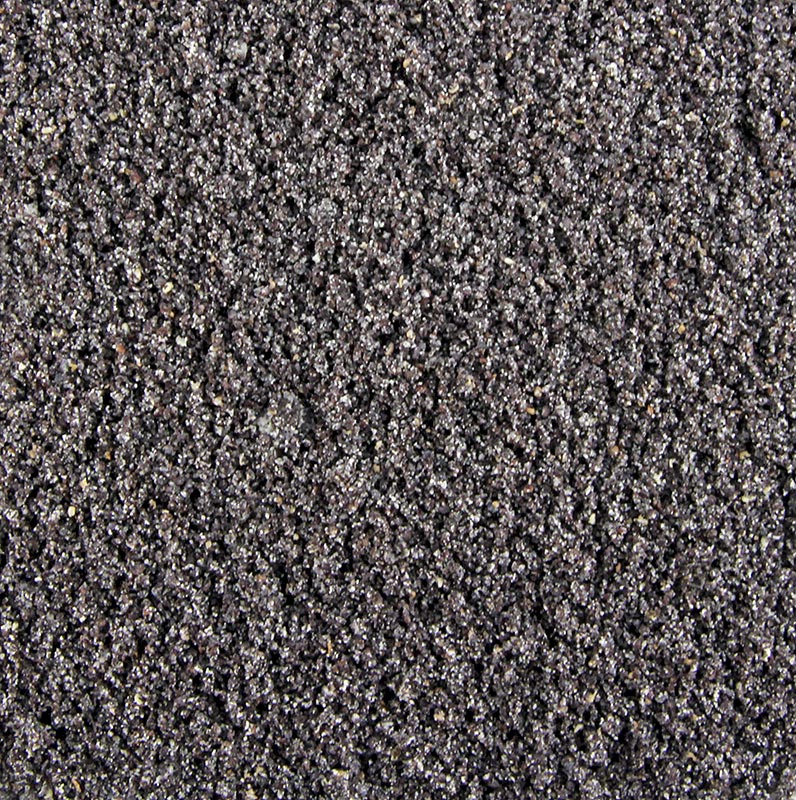 Gemahlene Blaumohnsamen, 1 kg, bekannt für herbes und intensives Aroma, ideal für pikante Mohnspeisen wie Mohnzopf und als Beilage zu Hauptspeisen