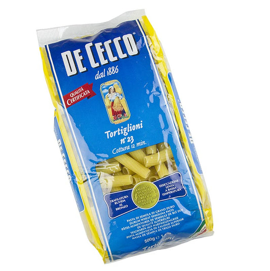 De Cecco Tortiglioni, No23, 500 g - Traditionelle italienische Pasta aus hochwertigem Hartweizen