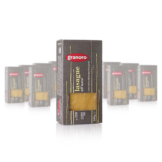 Lasagne all'uovo Granoro, 82 x 60 x 1 mm, n. 120, 6 kg, 12 confezioni da 500 g