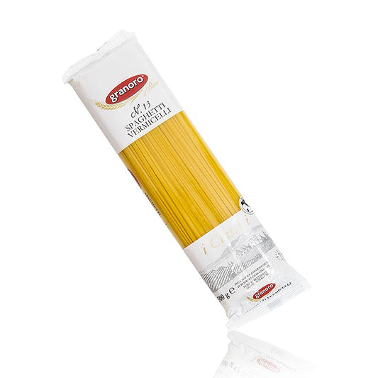 Granoro Vermicelli, Spaghetti, 1,6mm, No13, 500 g - Italienische Pasta aus bestem Hartweizengrieß, ohne Eier hergestellt