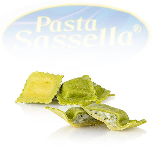 Frische Ravioli/Panzerotti mit Ricotta-Spinat-Füllung, Sassella, 500 g - Hausgemachte Nudeln von hoher Qualität, einfach zu kochen und mit Käse-Sahne- oder Fisch-Sauce zu genießen