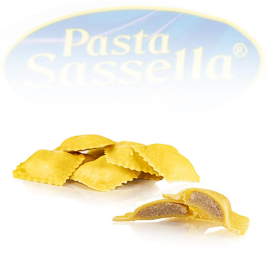 Frische Ravioli/Panzerotti mit Ricotta-Steinpilz-Füllung, Sassella, 500 g - Hausgemachte Nudeln von hoher Qualität, einfach zu kochen und mit Käse-Sahne-Sauce zu genießen