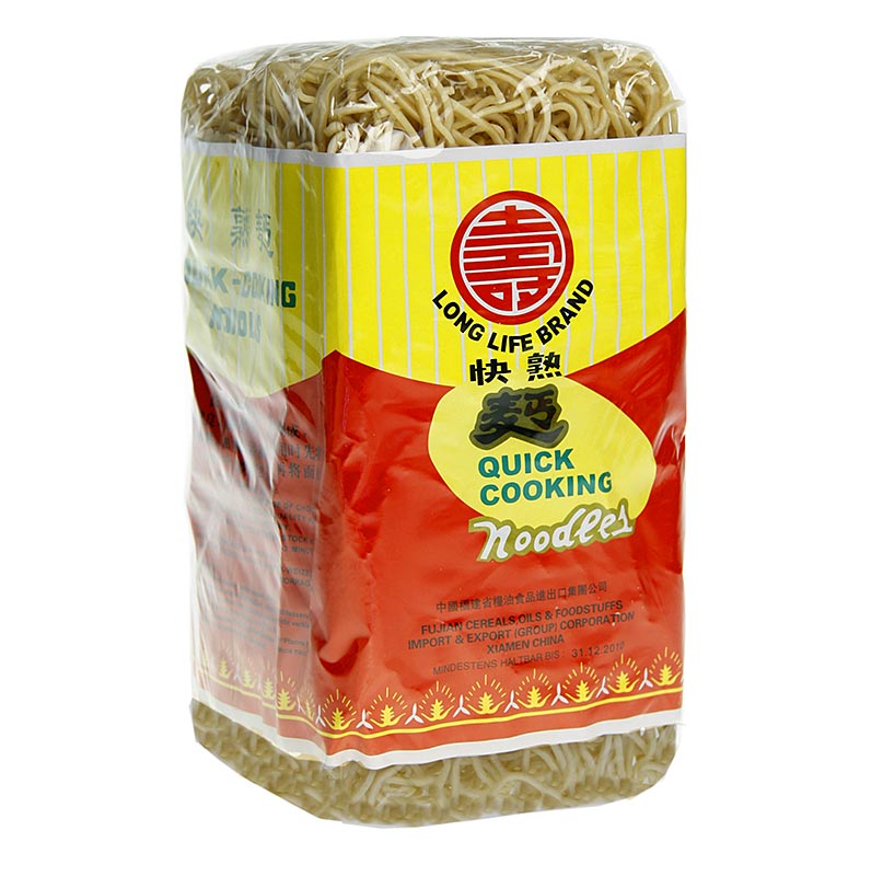 500 g Packung schnellkochender Mie Nudeln ohne Ei, ideal für asiatische Wok-Gerichte, aus Weizenmehl und Salz hergestellt