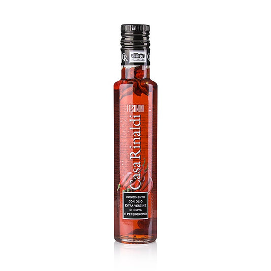 Aromatisiertes natives Olivenöl extra von Casa Rinaldi mit Peperoncino, 250 ml, perfekt zum Verfeinern Ihrer Lieblingsgerichte