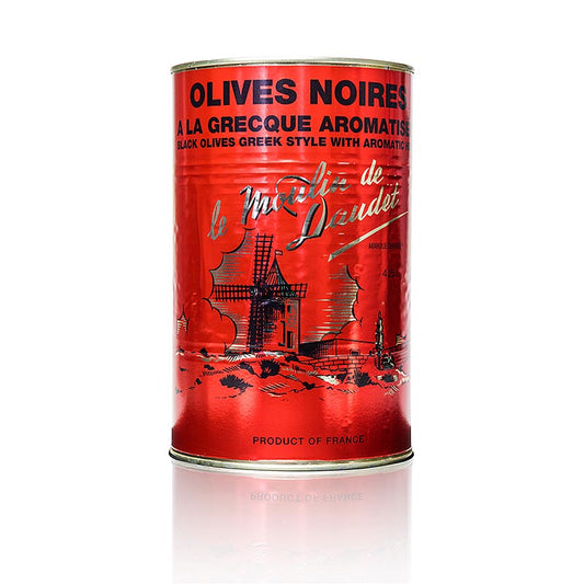 Schwarze Oliven mit Kräutern der Provence und Sonnenblumenkernöl, intensives Aroma, beliebte Deko zu kalten Speisen