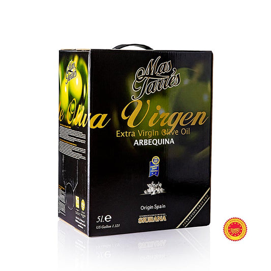 Natives Olivenöl Extra, Mas Tarrés Oliva Verde, Arbequina, DOP/gU Siurana, 5 l - Hochwertiges extra natives Olivenöl aus Spanien