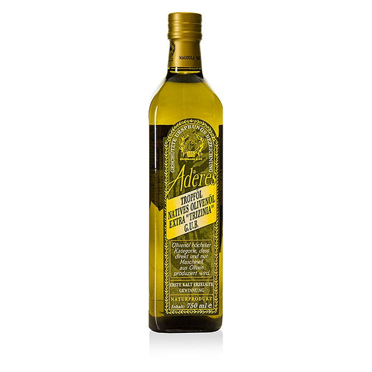 Natives Olivenöl Extra, Aderes Tropföl, Peloponnes, 750 ml - Feines Aroma und niedriger Säuregehalt, perfekt für Rohkostsalate
