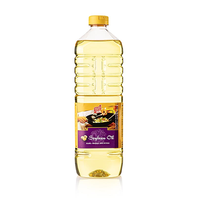 Sojaöl Asia, aus gentechnisch verändertem Soja, 1 l - Hellgelbes 100% Sojaöl mit mildem Geschmack, perfekt zum Braten, Backen und als Salatöl in asiatischen und amerikanischen Küchen