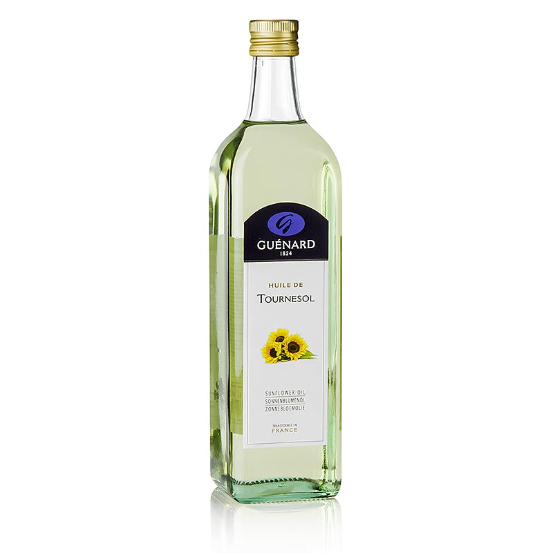 Guénard Sonnenblumenöl, 1 l - Allround-Öl für Salate, Backen, Kochen und Dünsten, hellgelb und geschmacksneutral, ideal zum Erhitzen und Anbraten in der Küche