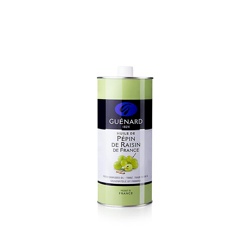 Guénard Traubenkernöl, 500 ml - mildes Öl aus getrockneten Weintraubenkernen, ideal zum Braten von Fisch und Geflügel sowie für Salate, vielseitig und universell einsetzbar in der Küche