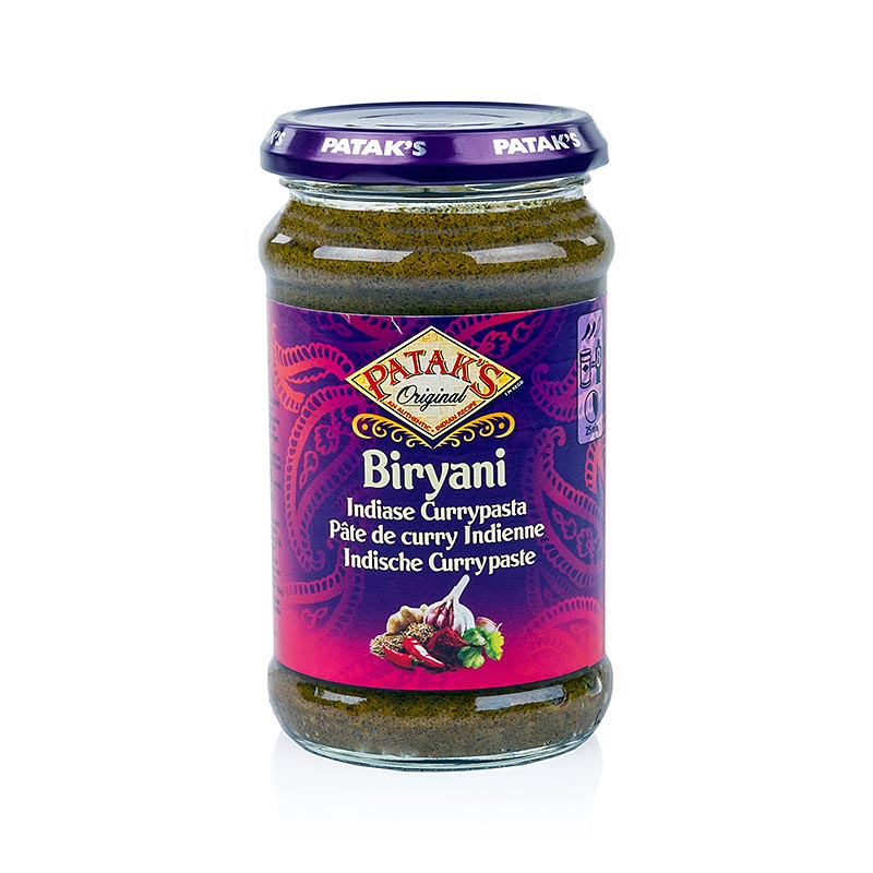 Currypaste für Biryani, mild, von Patak´s, 283 g - indische Gewürzmischung in Öl eingelegt, ideal für authentische Saucen und Reisgerichte
